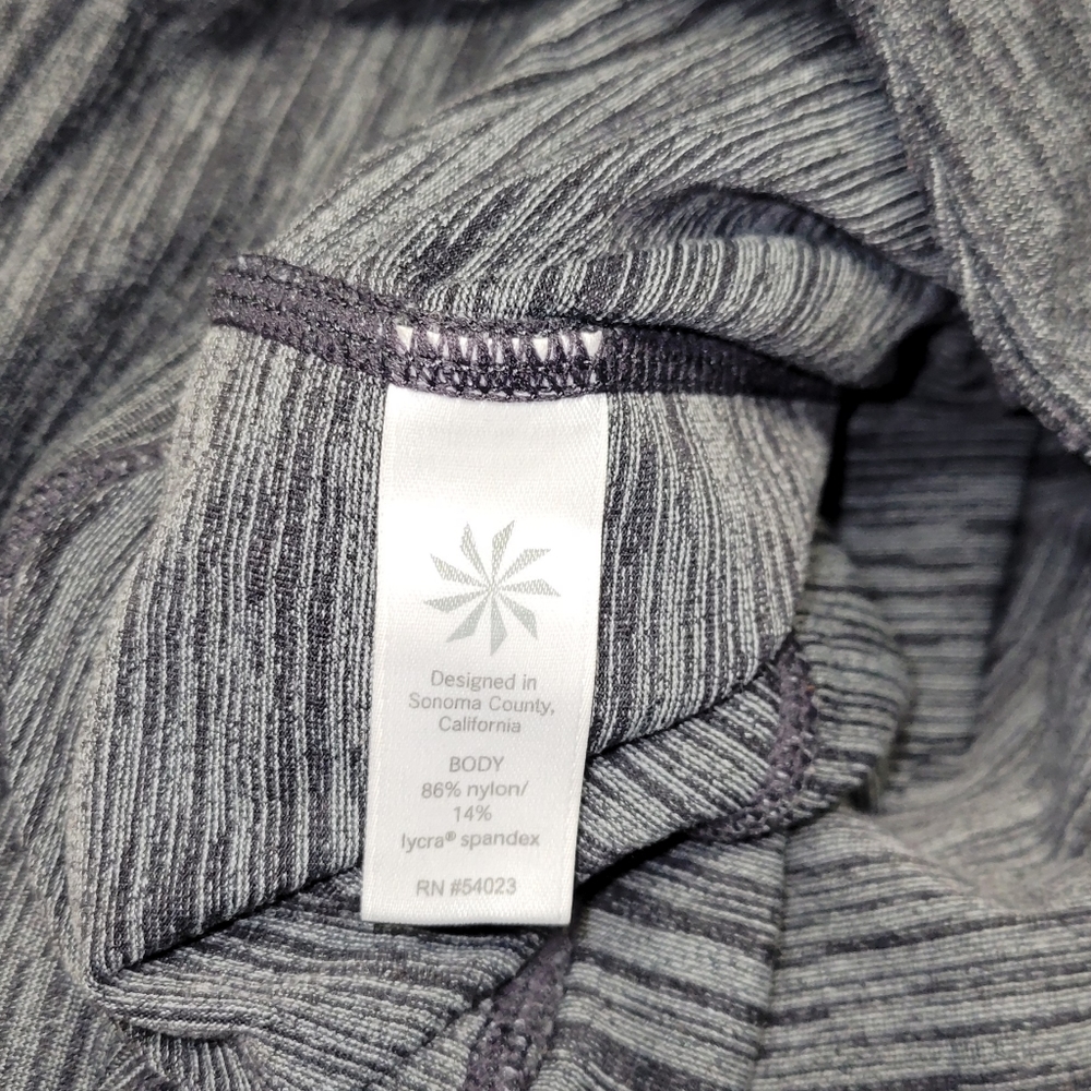 Athleta Womens High Rise Space Dye Leggings Grey Side Pockets Yoga Pants XS - Picture 9 of 10
